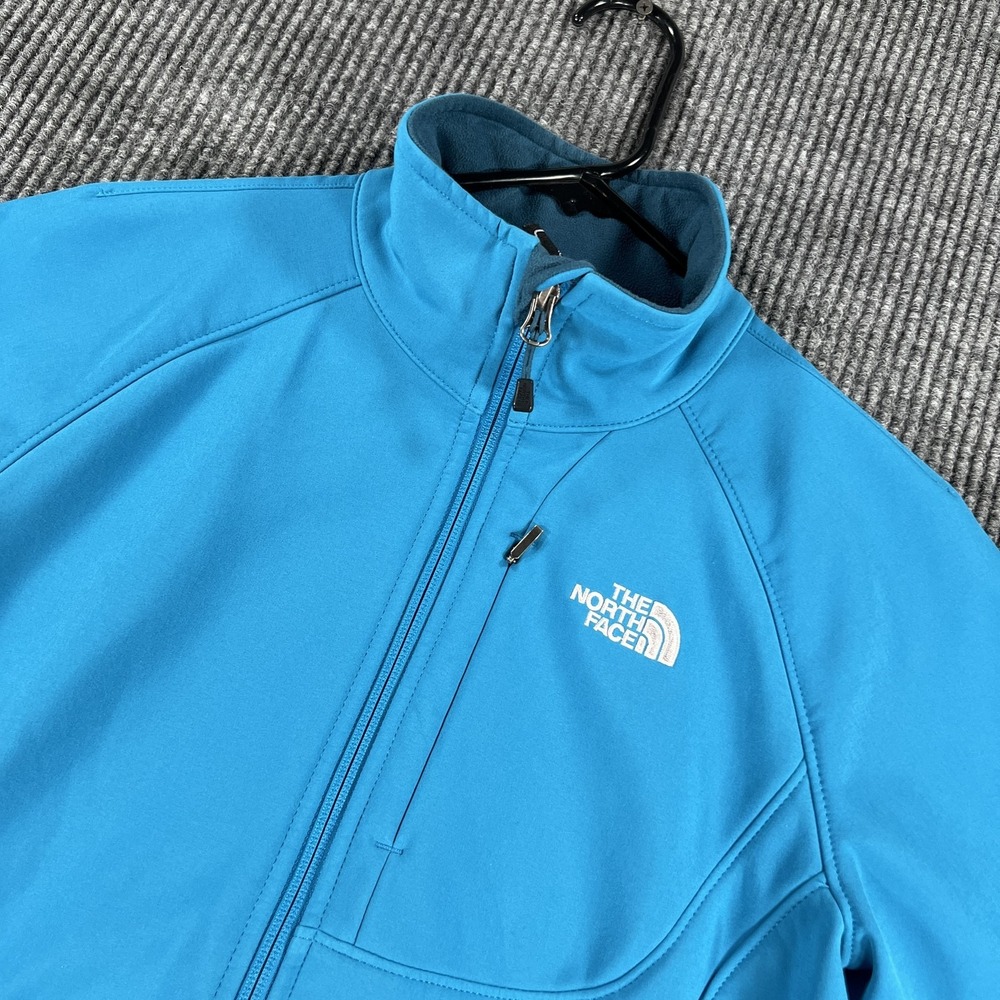 North Face Jacket Womens Small Blue Softshell Full Zip Fleece Lined Outdoor